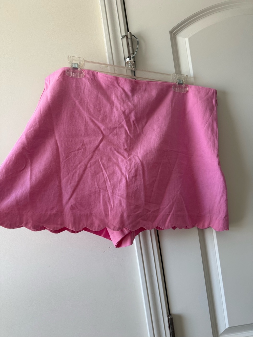 Pink Scallop Hem Women's Skort
